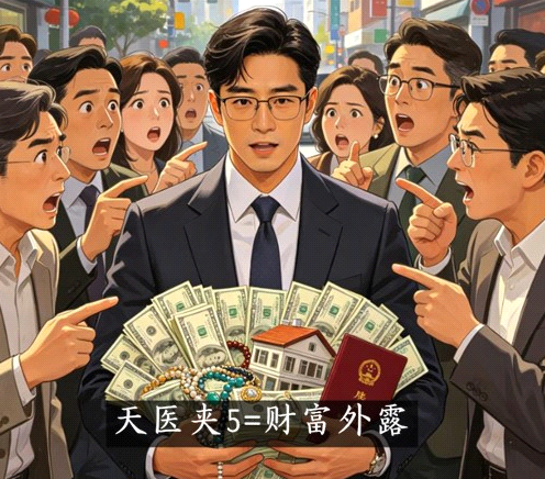 天医夹 5 结尾，贵人运显性变强。